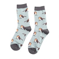 Miss Sparrow Socks Bamboo Robins duck egg