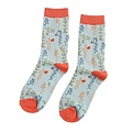 Miss Sparrow Socks Bamboo Wild Flowers duck egg