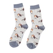 Miss Sparrow Socks Bamboo Robins silver