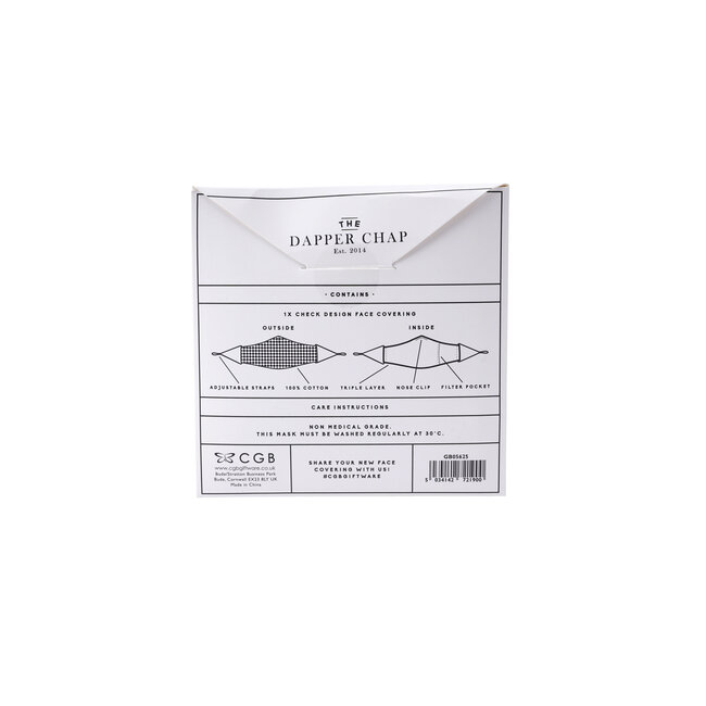 Face Mask Cotton with filter pocket Dapper Chap
