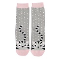 Miss Sparrow Socks Bamboo Kitty & Spots grey