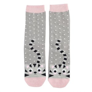 Miss Sparrow Socken Bamboo Kitty & Spots grey