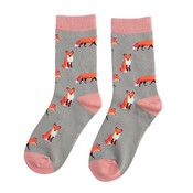 Miss Sparrow Socks Bamboo Foxes grey