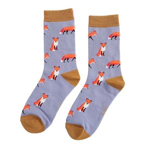 Miss Sparrow Socken Bamboo Foxes powder blue