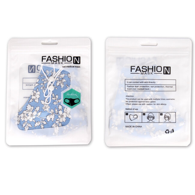 Face Mask Cotton with filter pocket Set 12 assorti