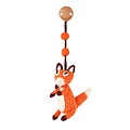 Sindibaba Pram clip with rattle fox orange