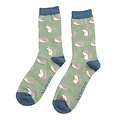 Miss Sparrow Männer-Socken Bamboo Cute Hedgehogs green