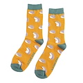 Miss Sparrow Männer-Socken Bamboo Cute Hedgehogs mustard