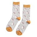 Miss Sparrow Socks Bamboo Cute Hedgehogs silver