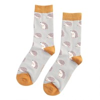 Miss Sparrow Socks Bamboo Cute Hedgehogs silver