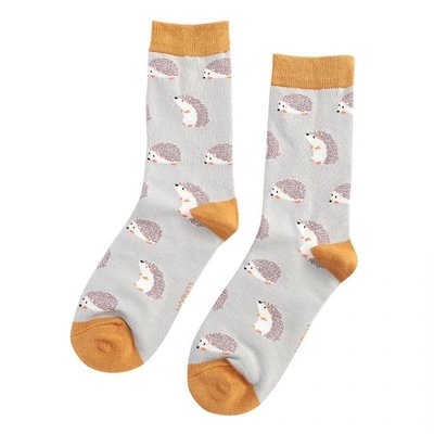 Miss Sparrow Socks Bamboo Cute Hedgehogs silver