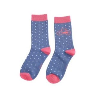 Miss Sparrow Socken Bamboo Bike & Spots blue