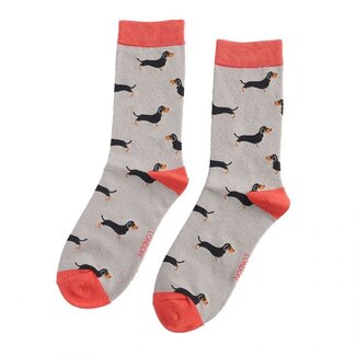 Miss Sparrow Socken Bamboo Little Sausage Dogs grey