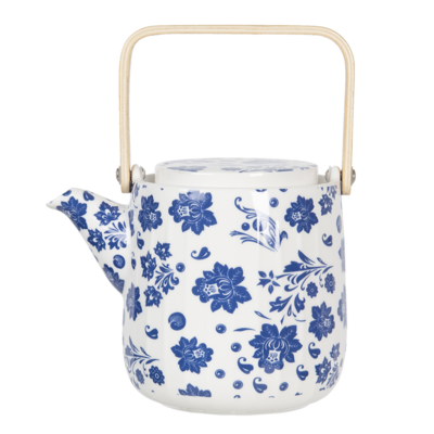 Clayre & Eef Teapot Flowers blue