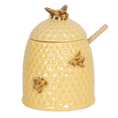 Clayre & Eef Honey jar with spoon of bees