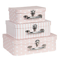 Clayre & Eef Köfferchen Spotty/Stripes rose Set of 3