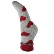 Gemjar Socken Wollmix extra thick Hearts grey/red