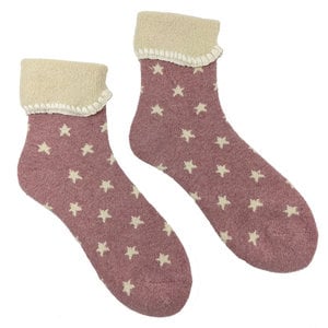 Joya Socken Wollmix extra thick Stars pink/cream