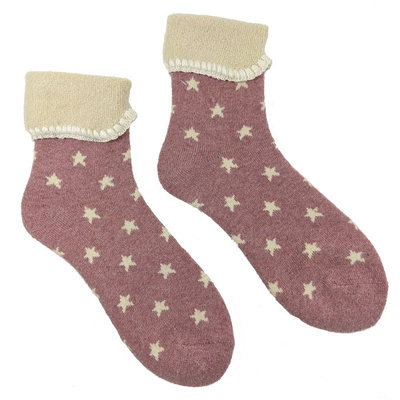 Gemjar Socken Wollmix extra thick Stars pink/cream