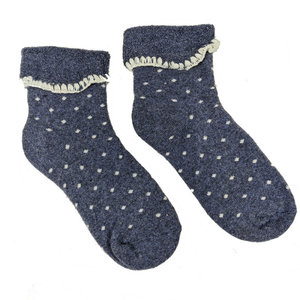 Joya Socken Wollmix extra thick Dotty blue/cream