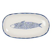 Clayre & Eef Bowl oval Fish blue