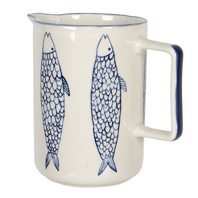 Clayre & Eef Pitcher Fish blue