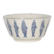 Clayre & Eef Bowl round Fish blue