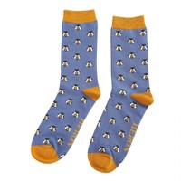 Miss Sparrow Mens Socks Bamboo Fox Honey Bees blue