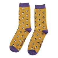 Miss Sparrow Männer-Socken Bamboo Honey Bees yellow