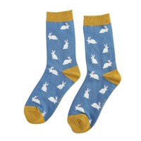Miss Sparrow Socken Bamboo Rabbits blue