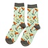 Miss Sparrow Socks Bamboo Pheasants & Flowers duck egg