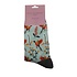 Miss Sparrow Socks Bamboo Pheasants & Flowers duck egg