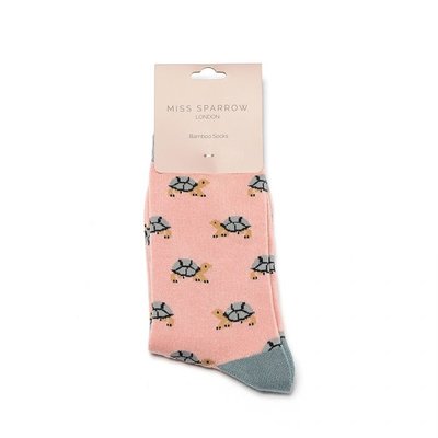 Miss Sparrow Socken Bamboo Turtle pink