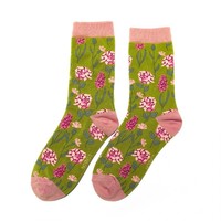 Miss Sparrow Socken Bamboo Botany olive