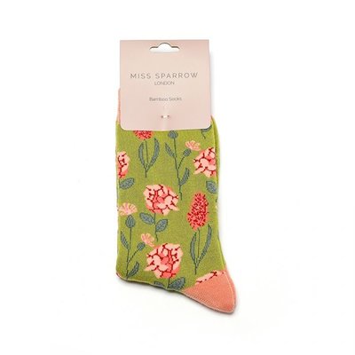 Miss Sparrow Socks Bamboo Botany olive