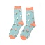 Miss Sparrow Socks Bamboo Dainty Floral duck egg
