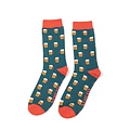 Miss Sparrow Mens Socks Bamboo Beer teal