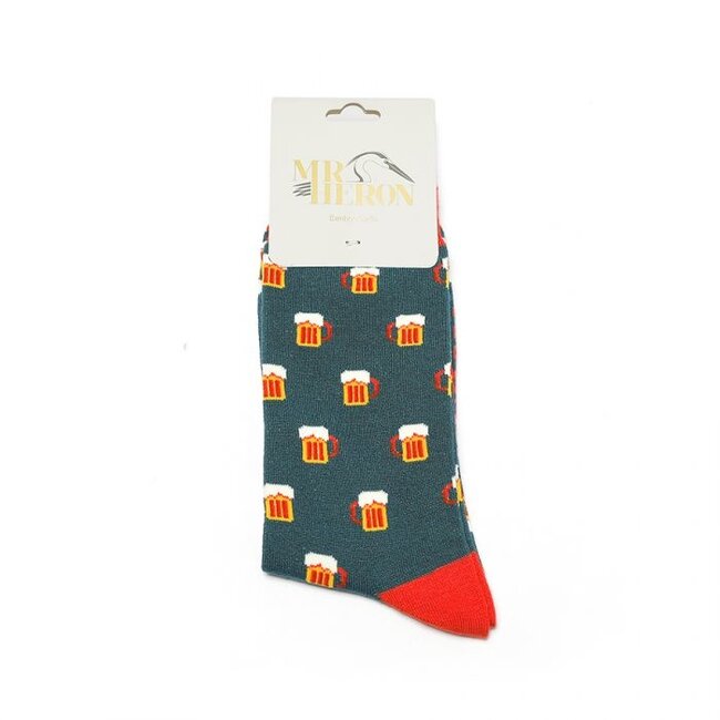 Mens Socks Bamboo Beer teal