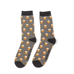 Miss Sparrow Mens Socks Bamboo Beer grey