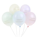 Talking Tables Ballons Happy Birthday pastel