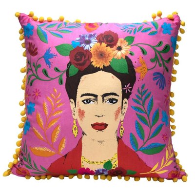 Talking Tables Cushion Frida Kahlo pink