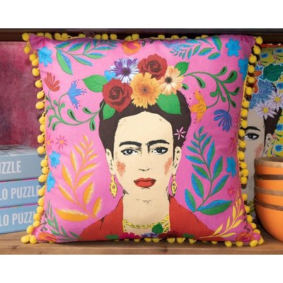 Talking Tables Cushion Frida Kahlo pink