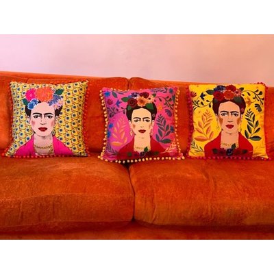 Talking Tables Cushion Frida Kahlo yellow