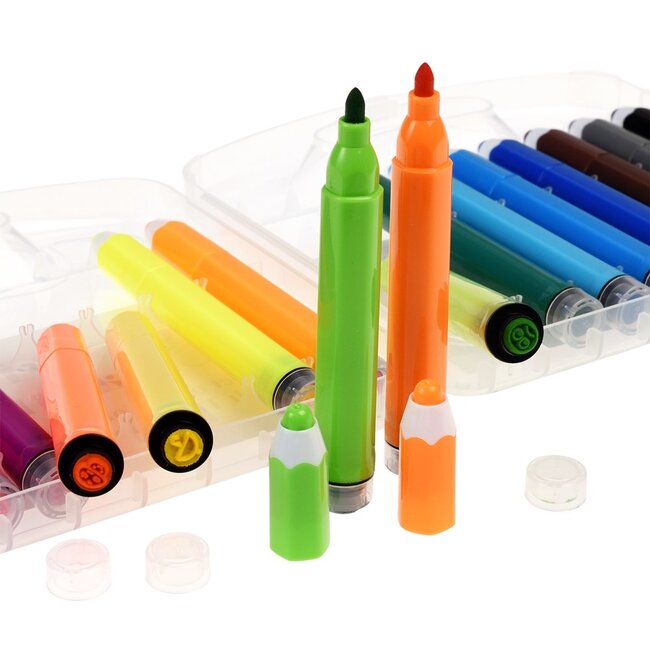 Felt Tip Stamp Pens Set  of 18 Wild Wonders