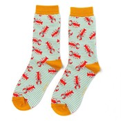 Miss Sparrow Socks Bamboo Lobsters duck egg