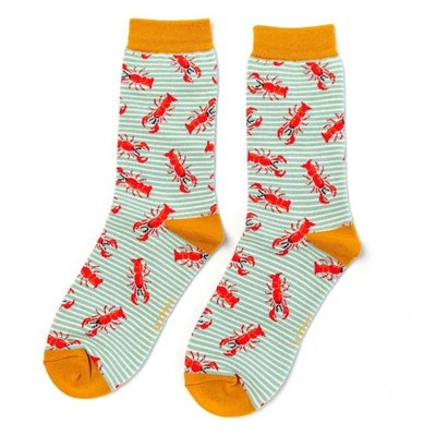 Miss Sparrow Socken Bamboo Lobsters duck egg