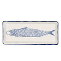 Clayre & Eef Bowl rectangular Fish blue