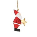 Sass & Belle Christmas hanger Wooden Santa holding Star
