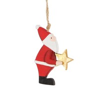 Sass & Belle Weihnachtshänger Wooden Santa holding Star