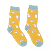 Miss Sparrow Socks Bamboo Cute Hedgehogs yellow